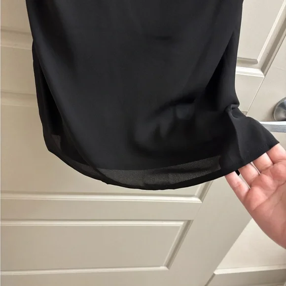 Princess Polly Black Mini Dress with White Lace Trim - Picture 3 of 4